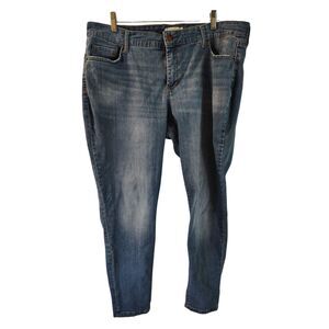 Jessica Simpson Women's 18W Blue High Rise Denim Jeans Forever Rolled Ankle